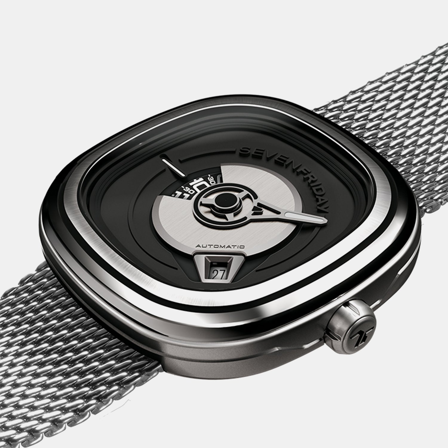 Pe Series Unisex Automatic Black Dial Analog Leather Watch PE1/01M