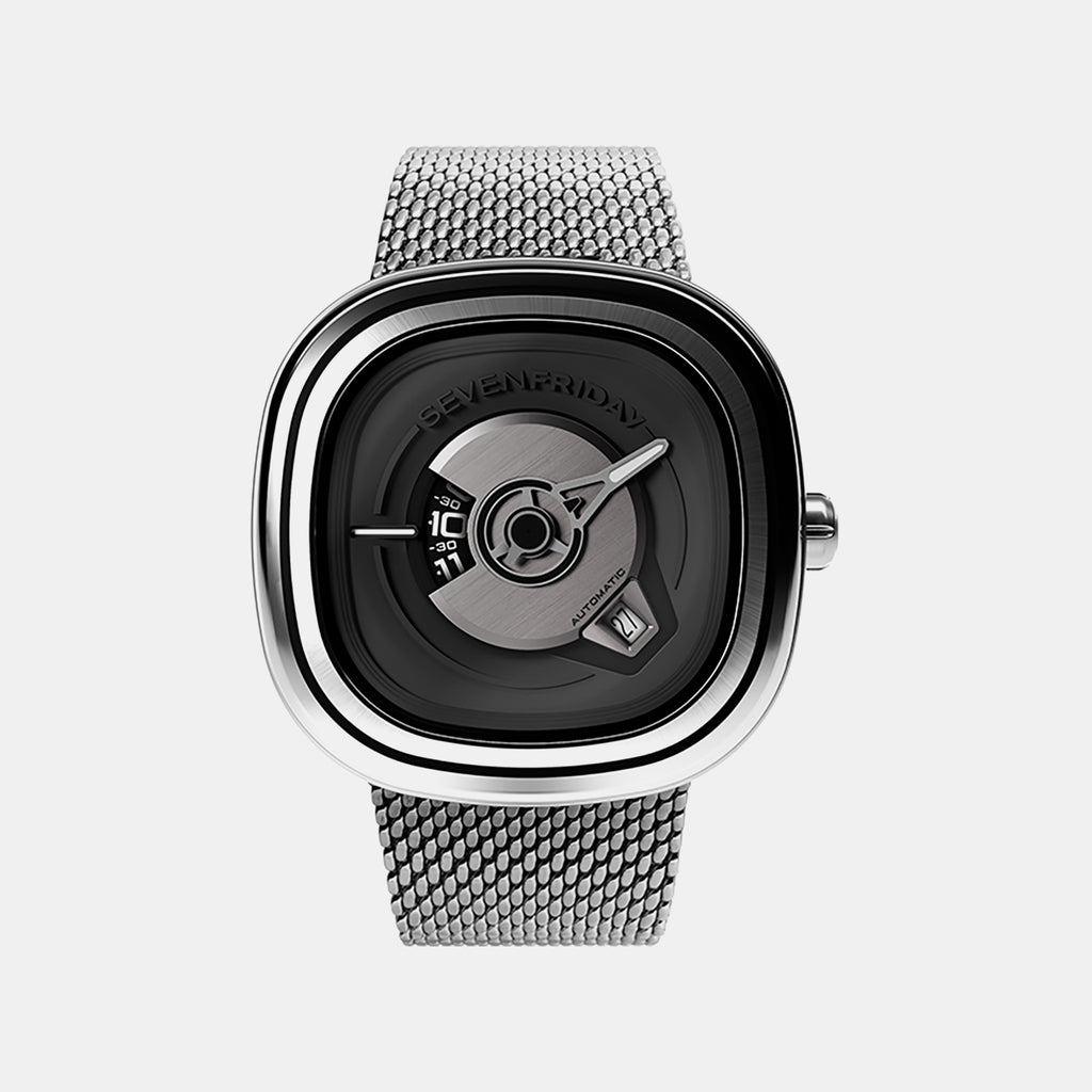 Pe Series Unisex Automatic Black Dial Analog Leather Watch PE1/01M