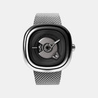 Pe Series Unisex Automatic Black Dial Analog Leather Watch PE1/01M