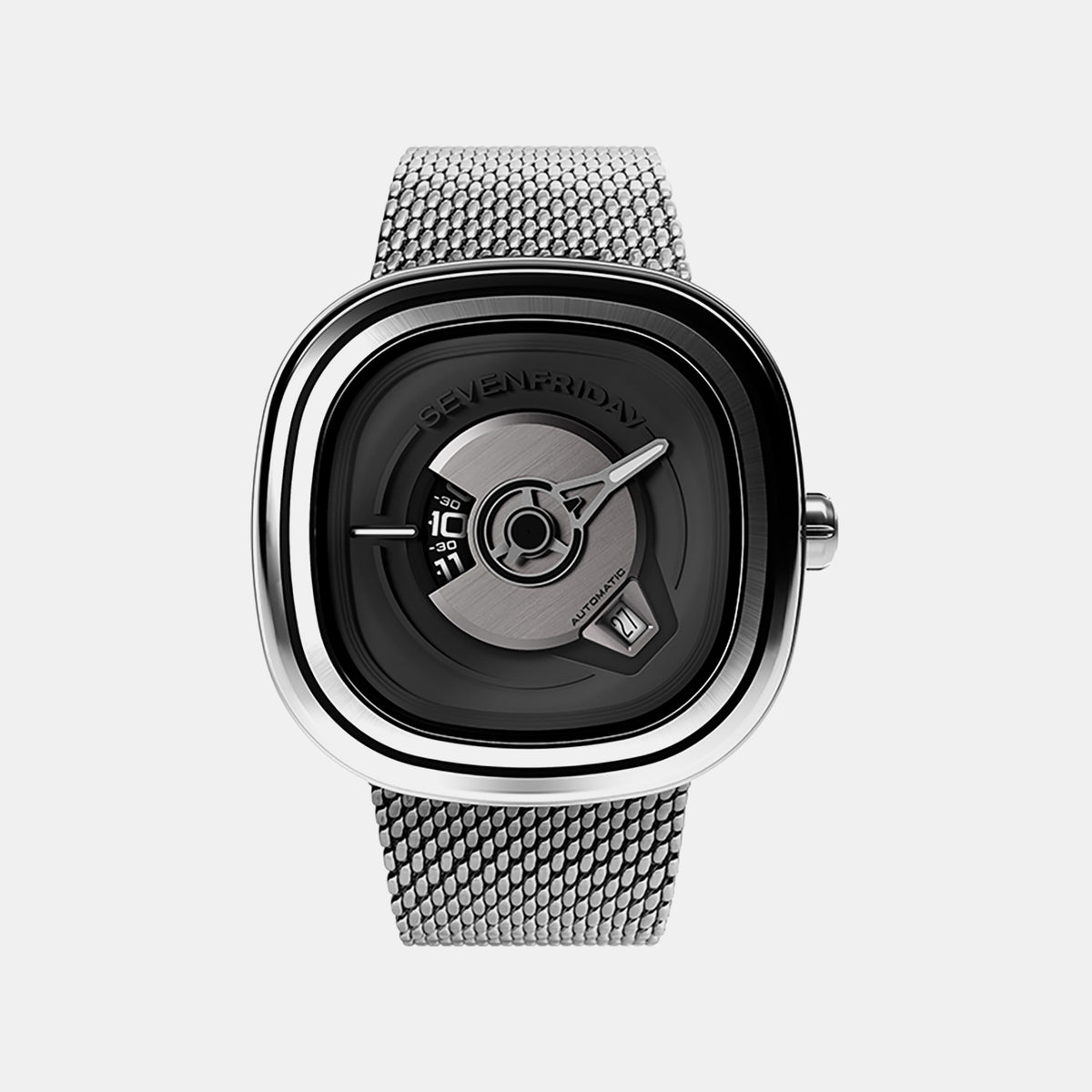 PE Series Unisex Automatic Black Dial Analog Mesh Watch PE1-01M
