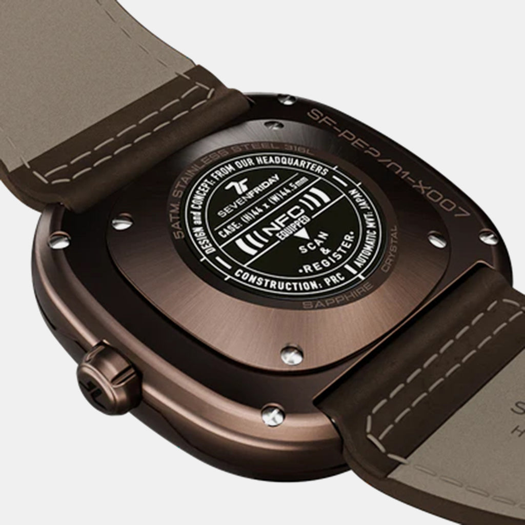 Pe Series Unisex Automatic Black Dial Analog Leather Watch PE2/01