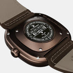 Pe Series Unisex Automatic Black Dial Analog Leather Watch PE2/01
