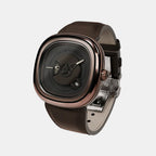 Pe Series Unisex Automatic Black Dial Analog Leather Watch PE2/01