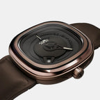 Pe Series Unisex Automatic Black Dial Analog Leather Watch PE2/01
