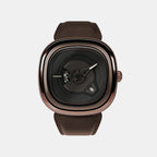 Pe Series Unisex Automatic Black Dial Analog Leather Watch PE2/01