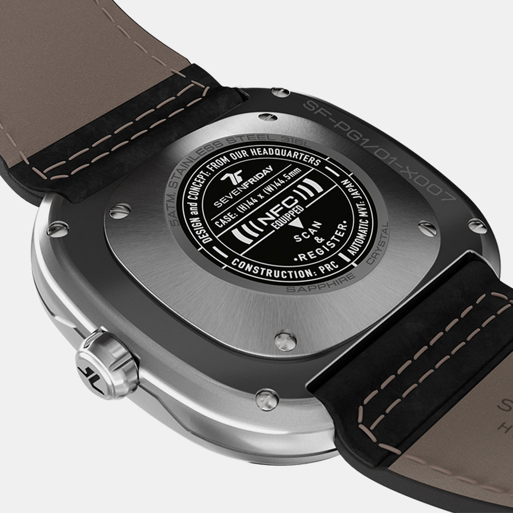 Pg Series Unisex Automatic Grey Dial Analog Leather Watch PG1/01