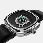 Pg Series Unisex Automatic Grey Dial Analog Leather Watch PG1/01