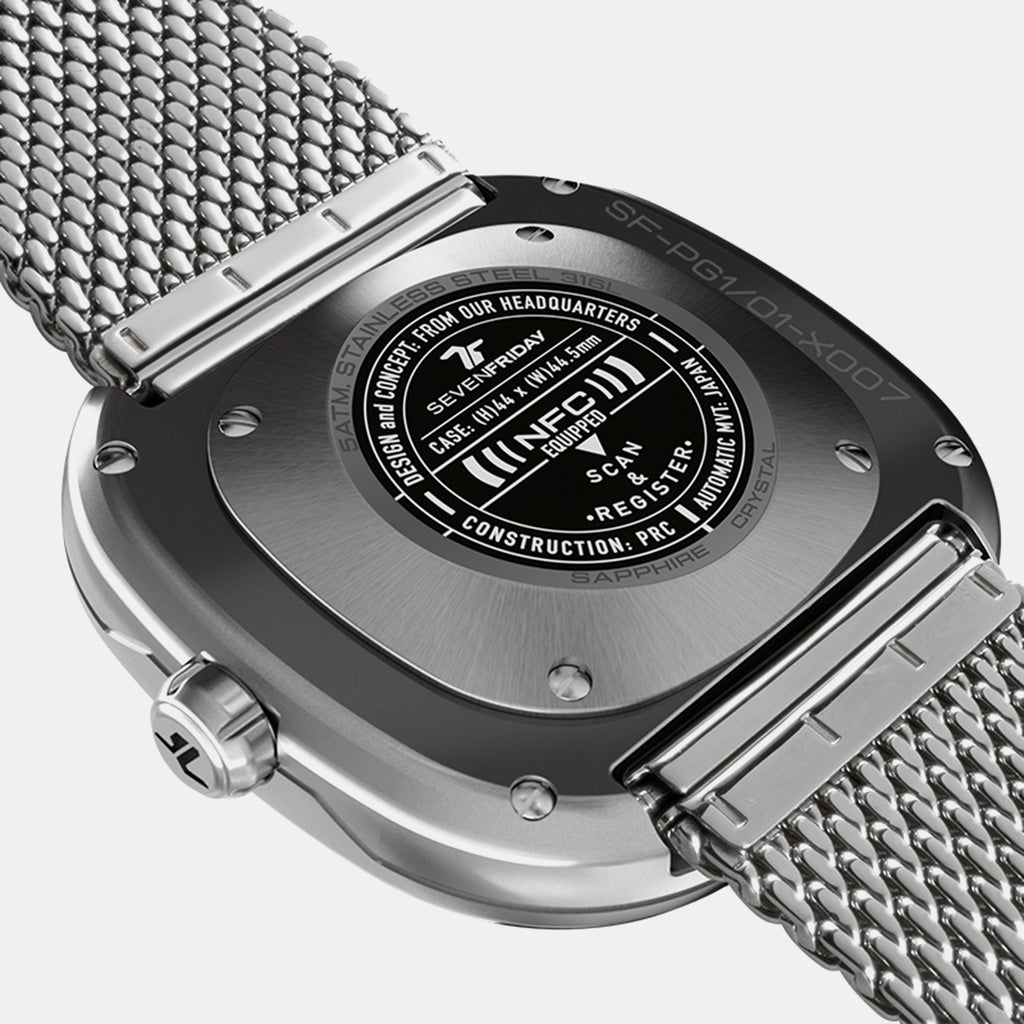 Pg Series Unisex Automatic Black Dial Analog Stainless Steel Watch PG1/01M