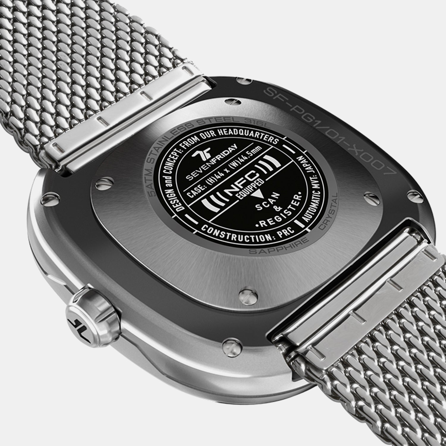 Pg Series Unisex Automatic Black Dial Analog Stainless Steel Watch PG1/01M