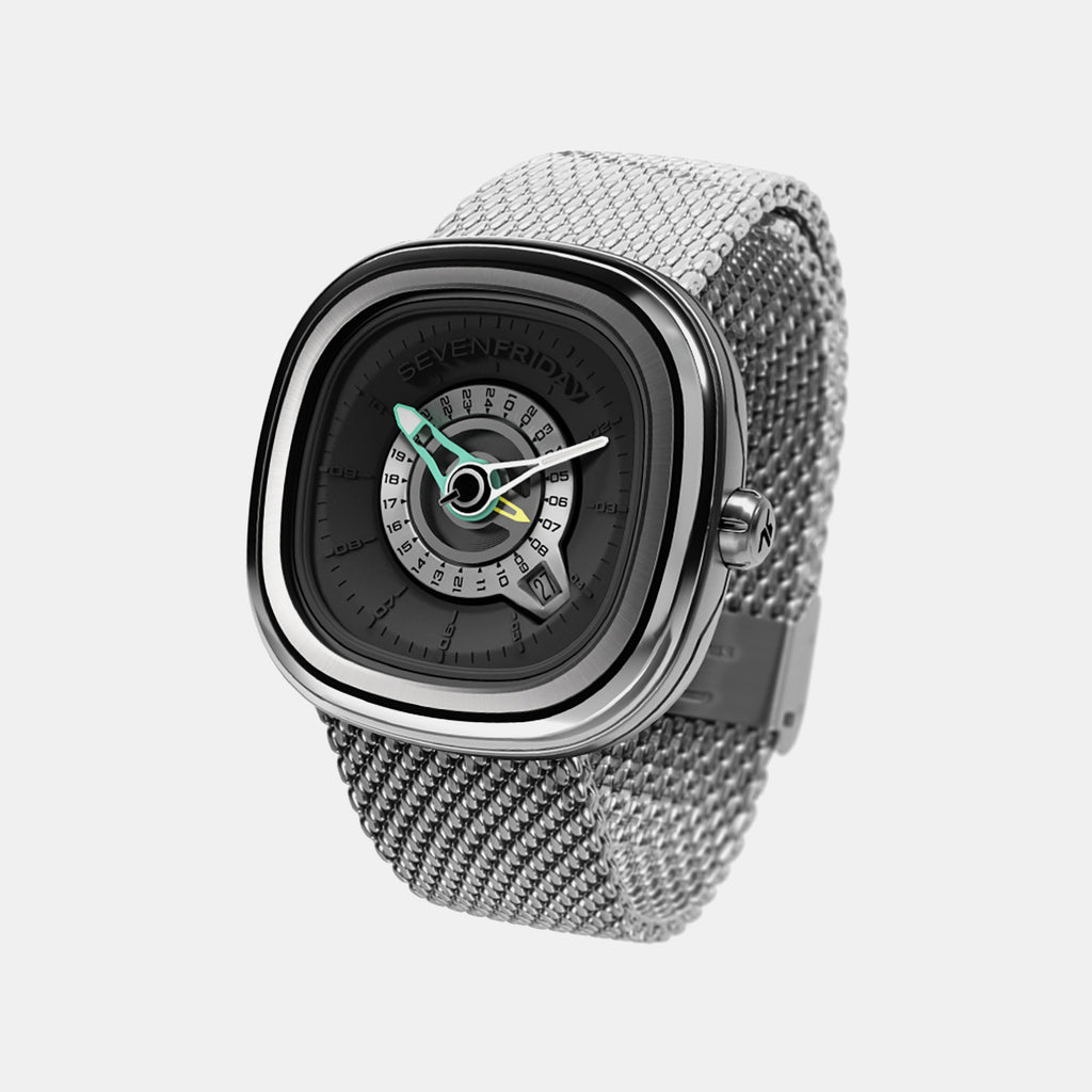 Pg Series Unisex Automatic Black Dial Analog Stainless Steel Watch PG1/01M