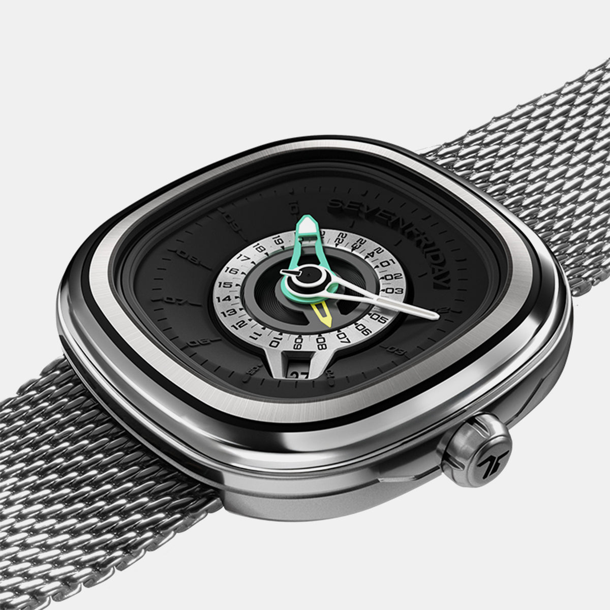 PG Series Unisex Automatic Black Dial Analog Mesh Watch PG1-01M