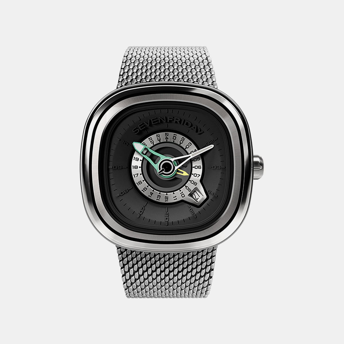 PG Series Unisex Automatic Black Dial Analog Mesh Watch PG1-01M