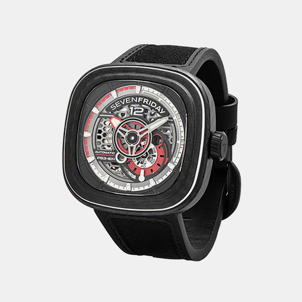 P Series Unisex Automatic Black Dial Analog Leather Watch PS3/02