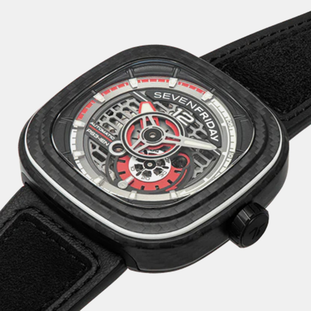 P Series Unisex Automatic Black Dial Analog Leather Watch PS3/02