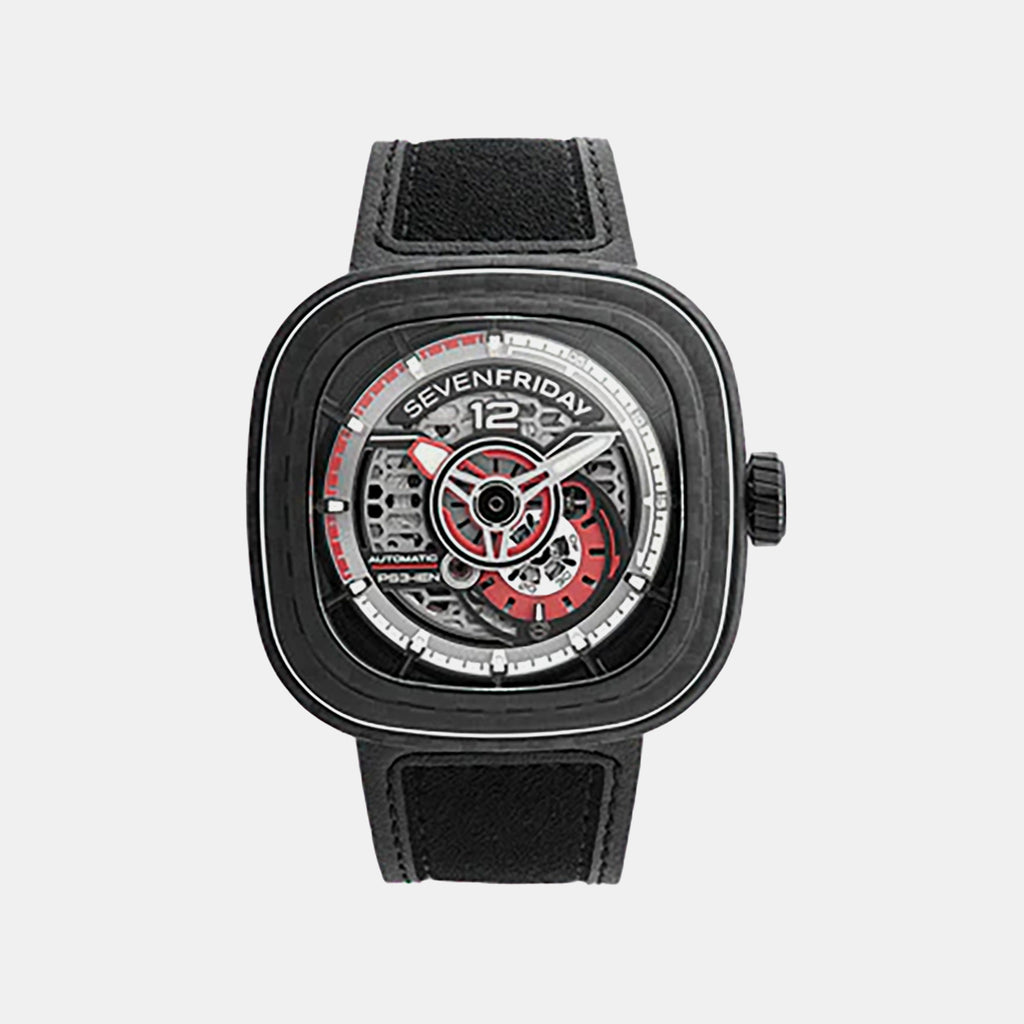 P Series Unisex Automatic Black Dial Analog Leather Watch PS3/02