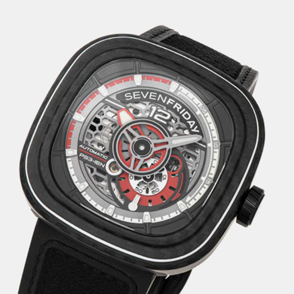 P Series Unisex Automatic Black Dial Analog Leather Watch PS3/02