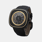 T Series Unisex Automatic Black Dial Analog Leather Watch T2/06