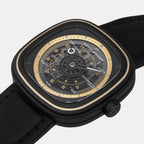 T Series Unisex Automatic Black Dial Analog Leather Watch T2/06
