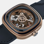 T Series Unisex Automatic Brown Dial Analog Leather Watch T2/08