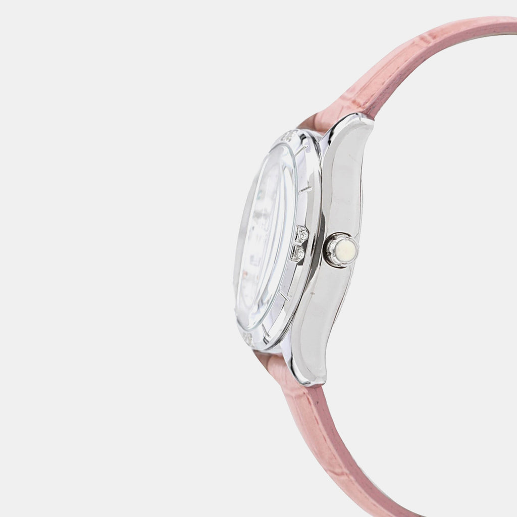 Sheen Women Quartz White Dial Multi-Function Leather Watch SH166