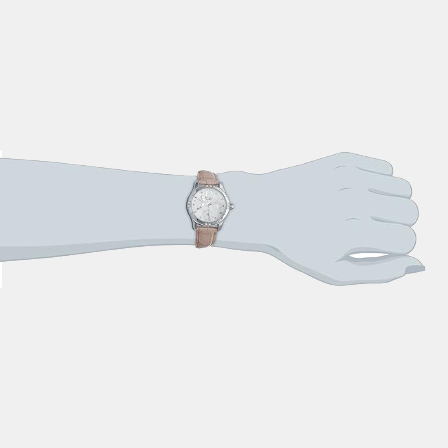 Sheen Women Quartz White Dial Analog Leather Watch SH166