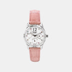 Sheen Women Quartz White Dial Multi-Function Leather Watch SH166