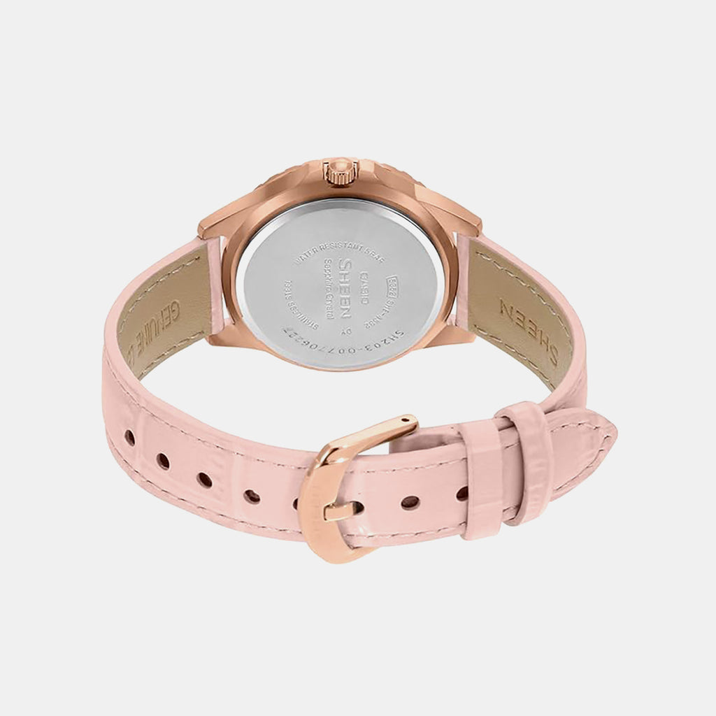 Sheen Women Quartz Pink Dial Analog Leather Watch SH203