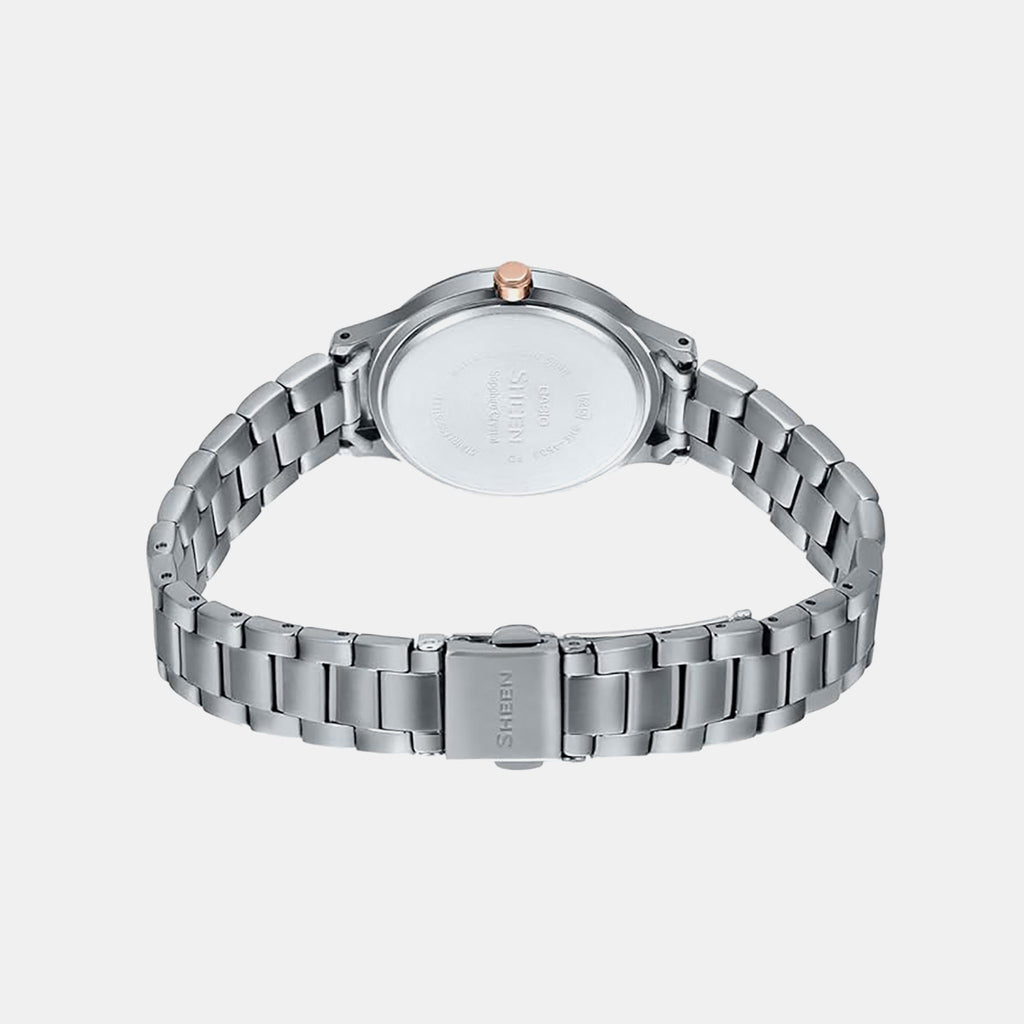 Sheen Women Quartz White Dial Analog Stainless Steel Watch SH205