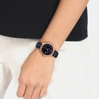 Sheen Women Quartz Black Dial Analog Leather Watch SH207
