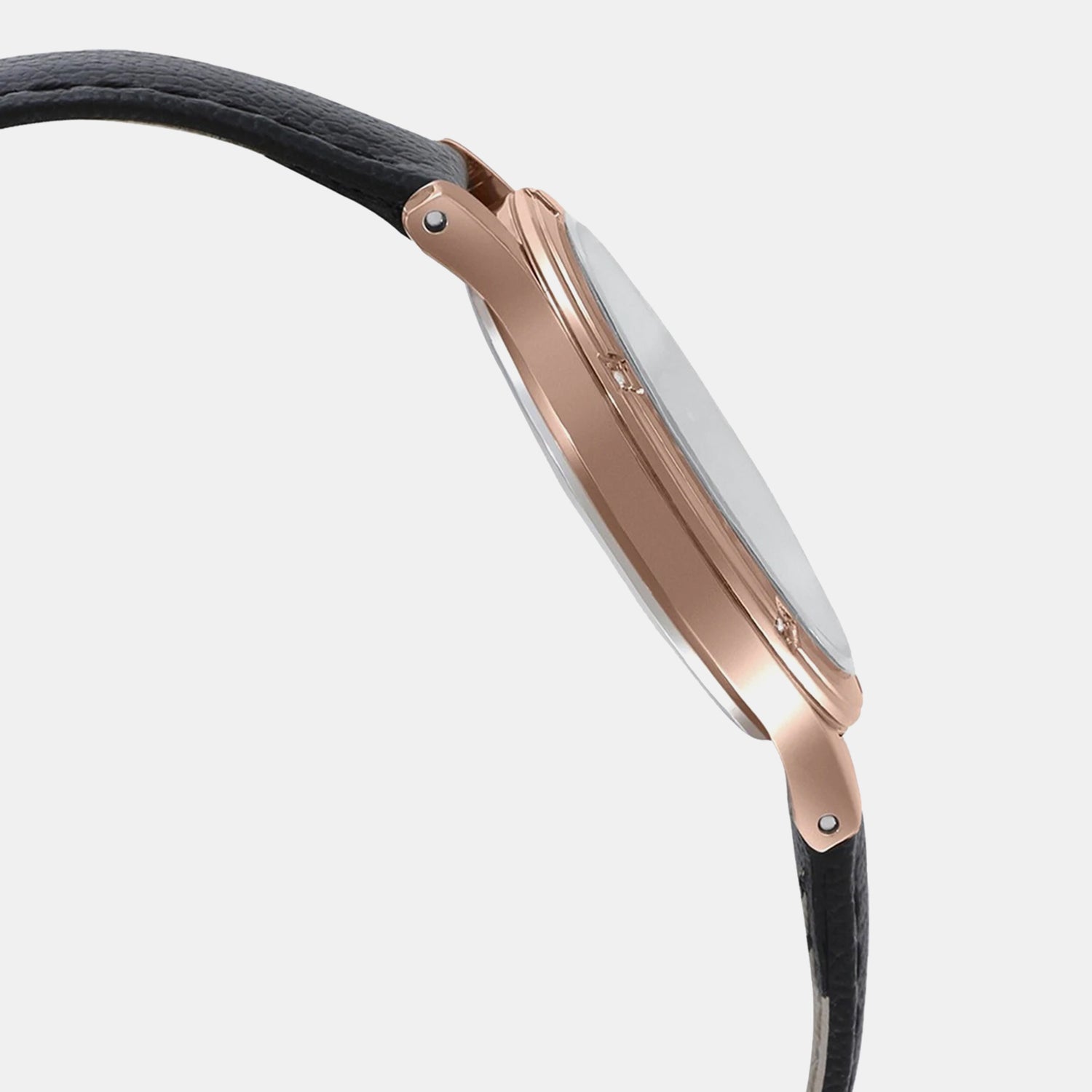 Sheen Women Quartz Black Dial Analog Leather Watch SH207