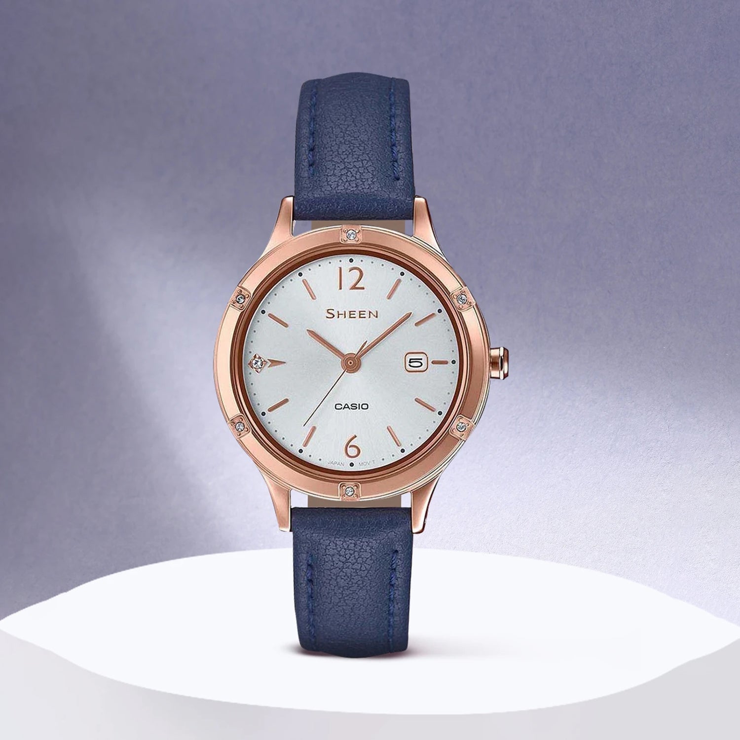 Sheen Women Quartz White Dial Analog Leather Watch SH208