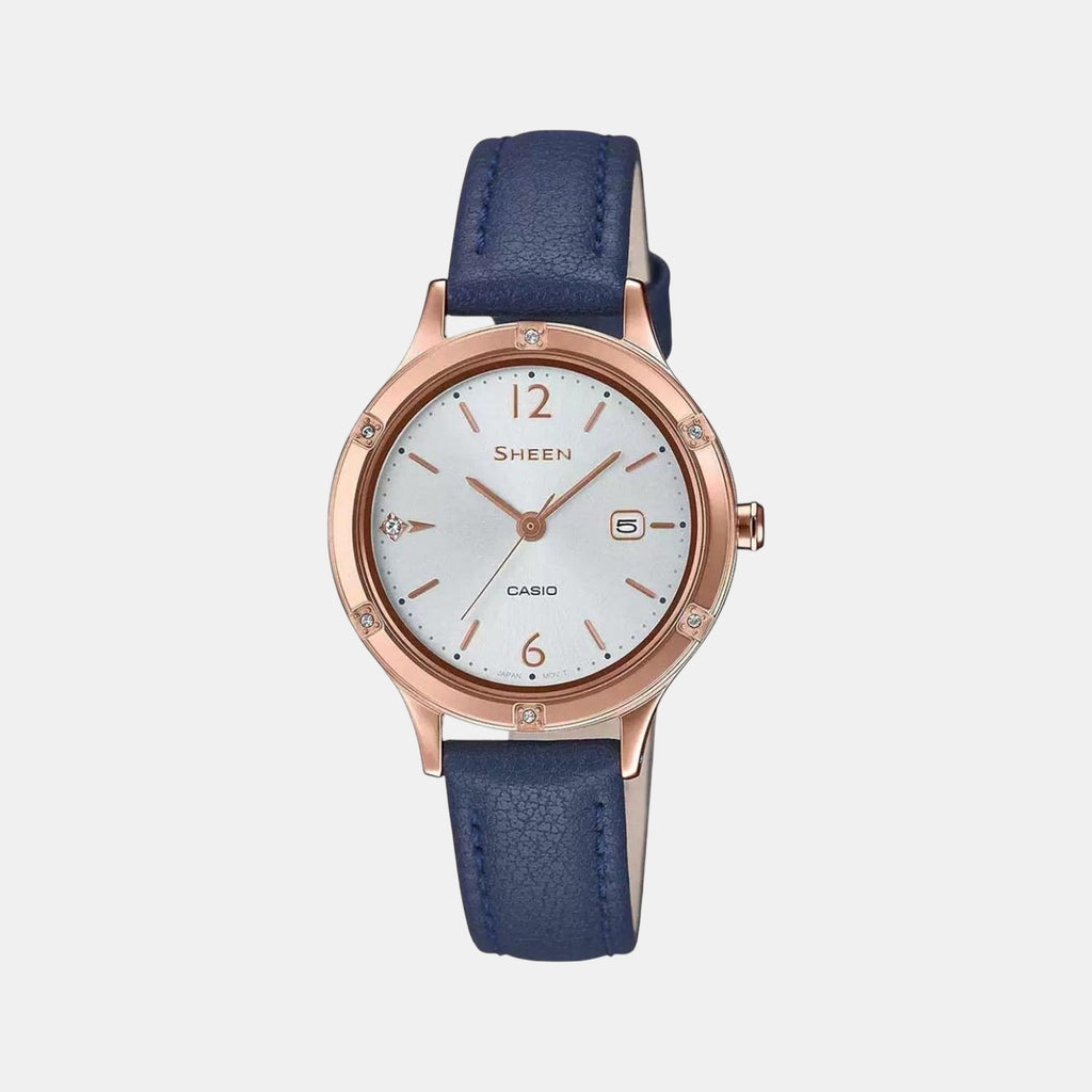 Sheen Women Quartz White Dial Analog Leather Watch SH208