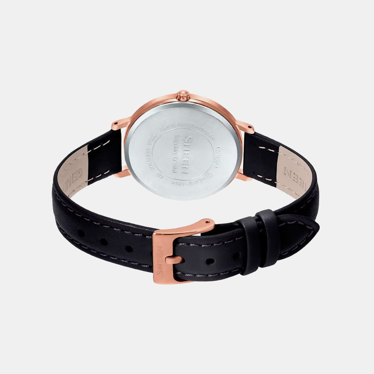 Women Quartz Black Dial Analog Leather Watch SH221
