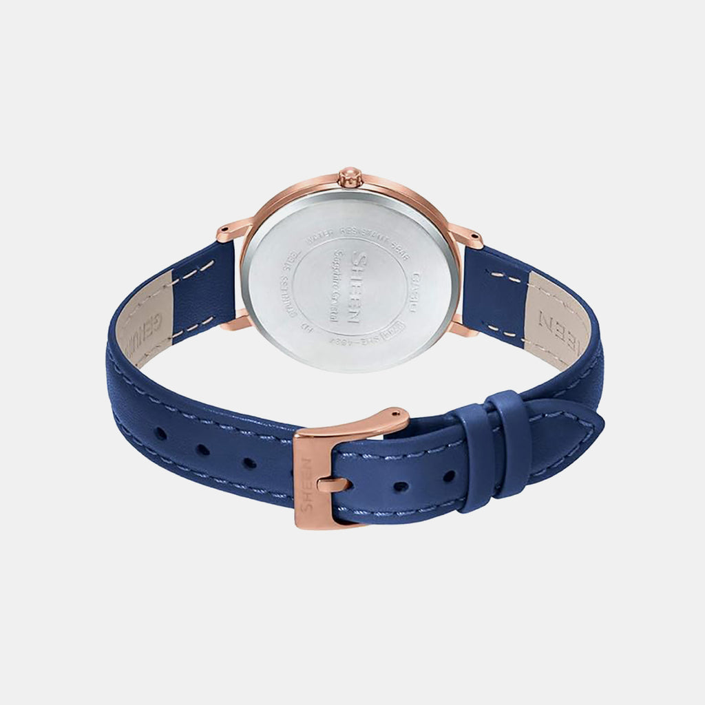 Sheen Women Quartz Blue Dial Analog Leather Watch SH222