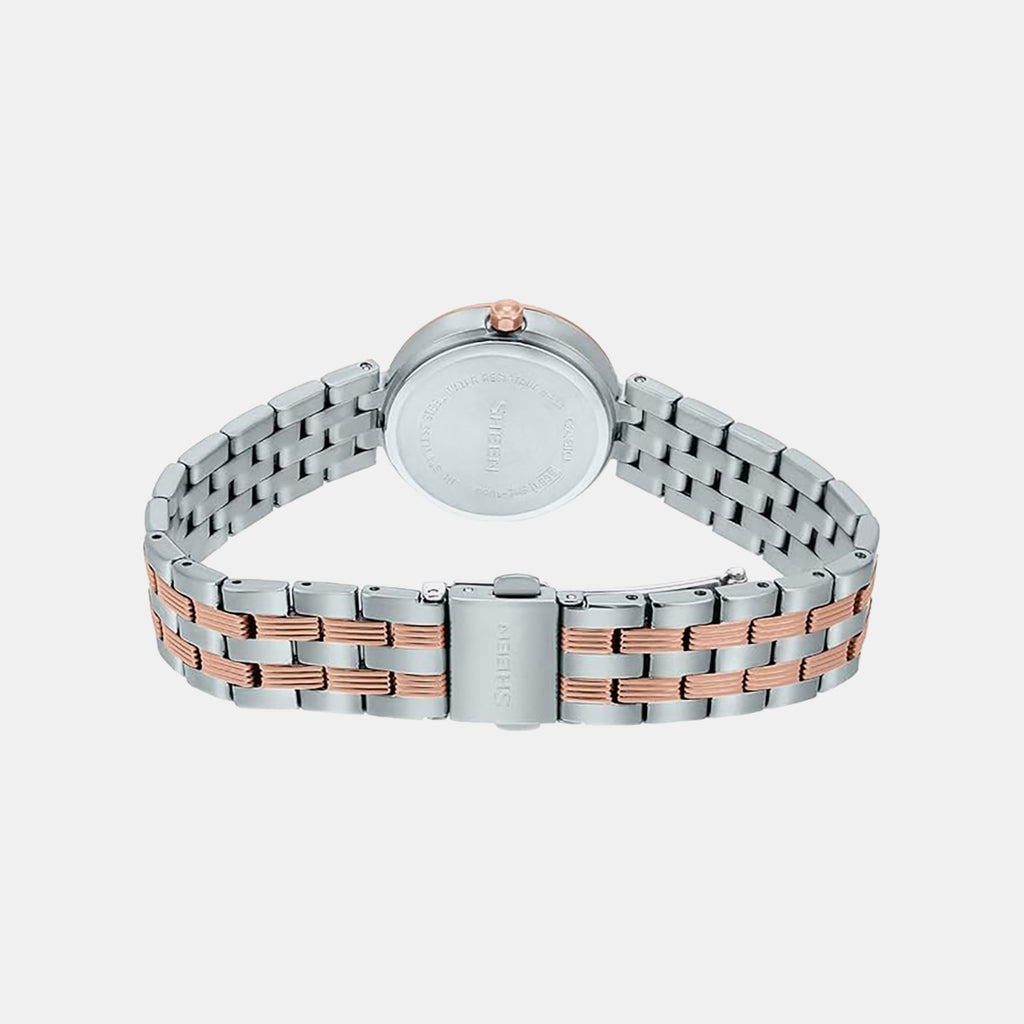 Sheen Women Quartz White Dial Analog Stainless Steel Watch SH227