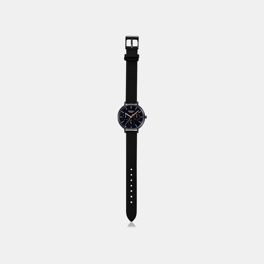 Sheen Women Quartz Black Dial Analog Leather Watch SH234