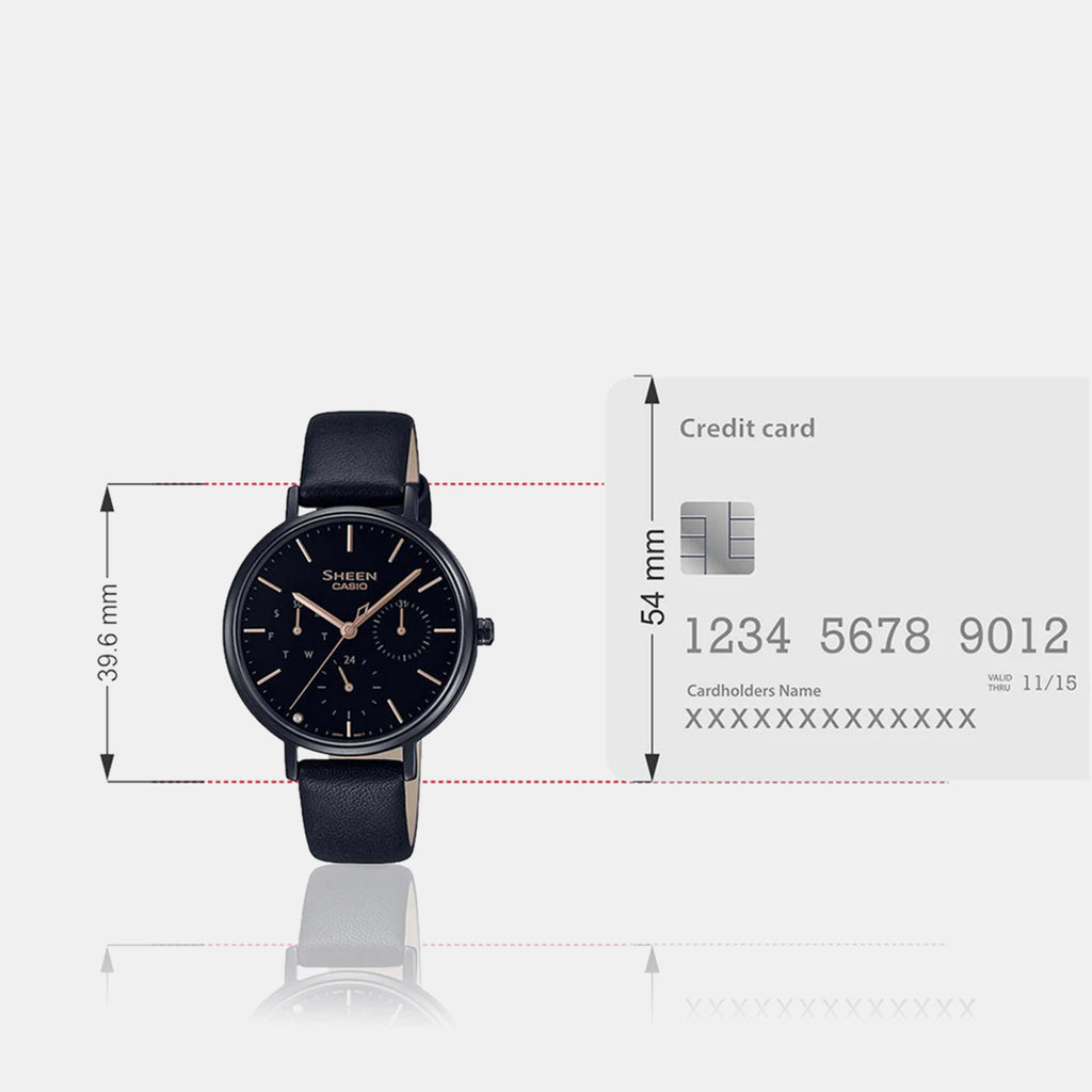 Sheen Women Quartz Black Dial Analog Leather Watch SH234