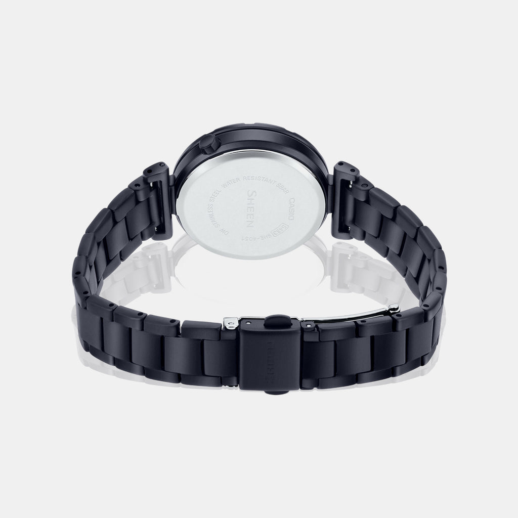 Sheen Women Quartz Black Dial Chronograph Stainless Steel Watch SH238