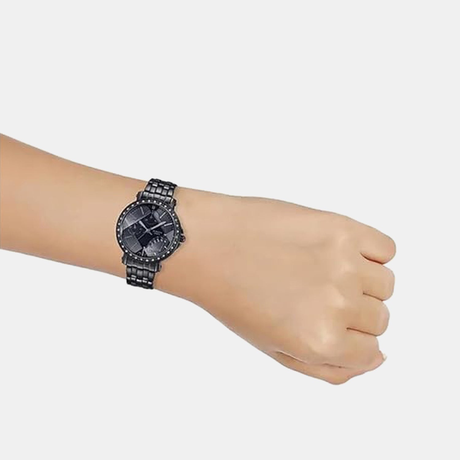 Sheen Women Quartz Black Dial Chronograph Stainless Steel Watch SH239