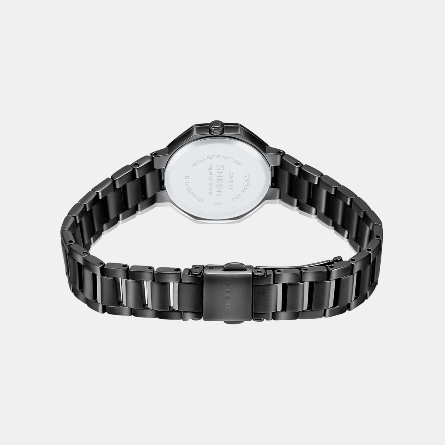 Sheen Women Quartz Black Dial Analog Stainless Steel Watch SH243