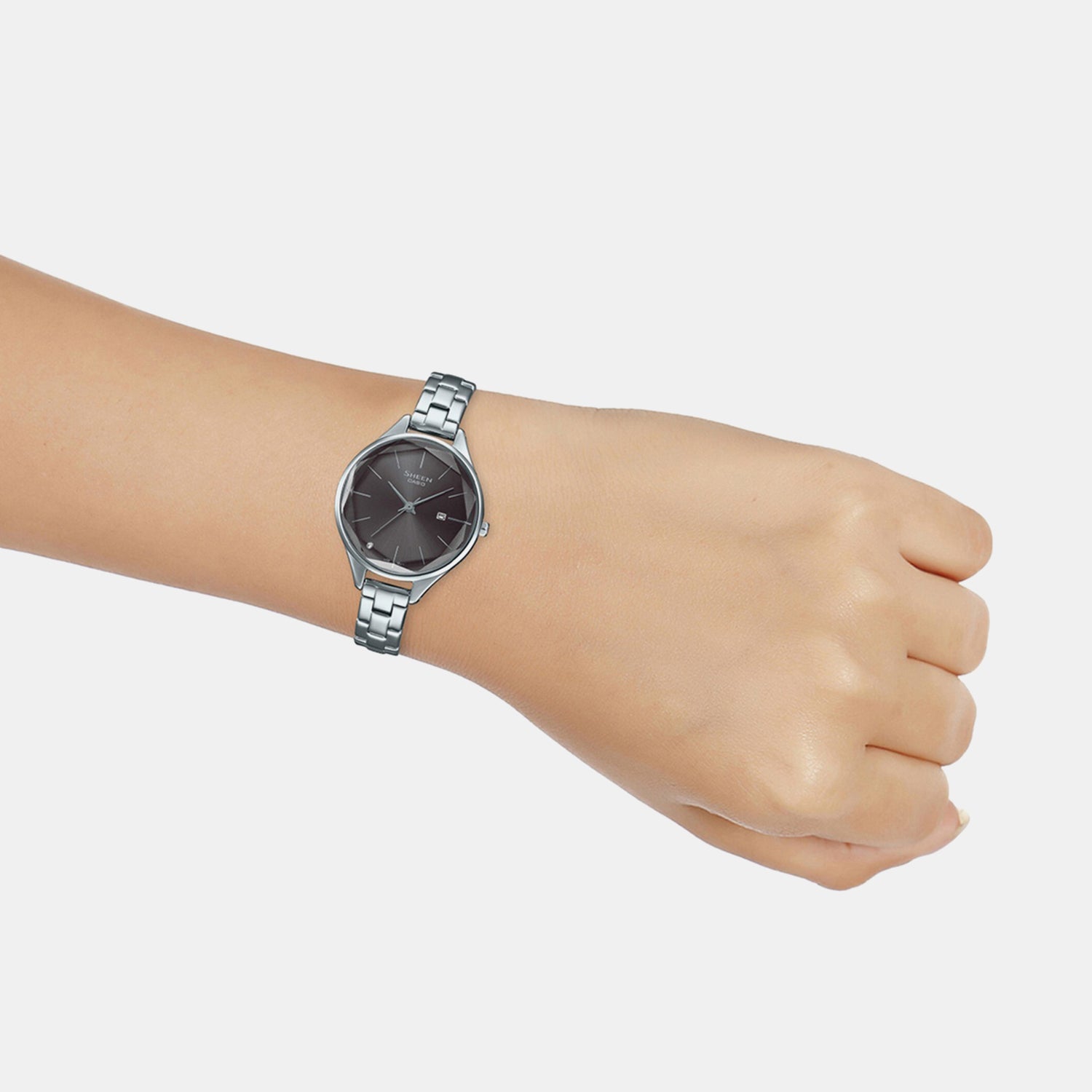 Sheen Women Quartz Black Dial Analog Stainless Steel Watch SH250