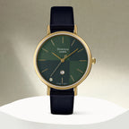 Sheen Women Quartz Green Dial Analog Leather Watch SH257