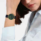 Sheen Women Quartz Green Dial Analog Leather Watch SH257