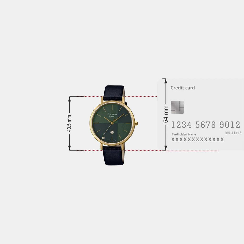 Sheen Women Quartz Green Dial Analog Leather Watch SH257