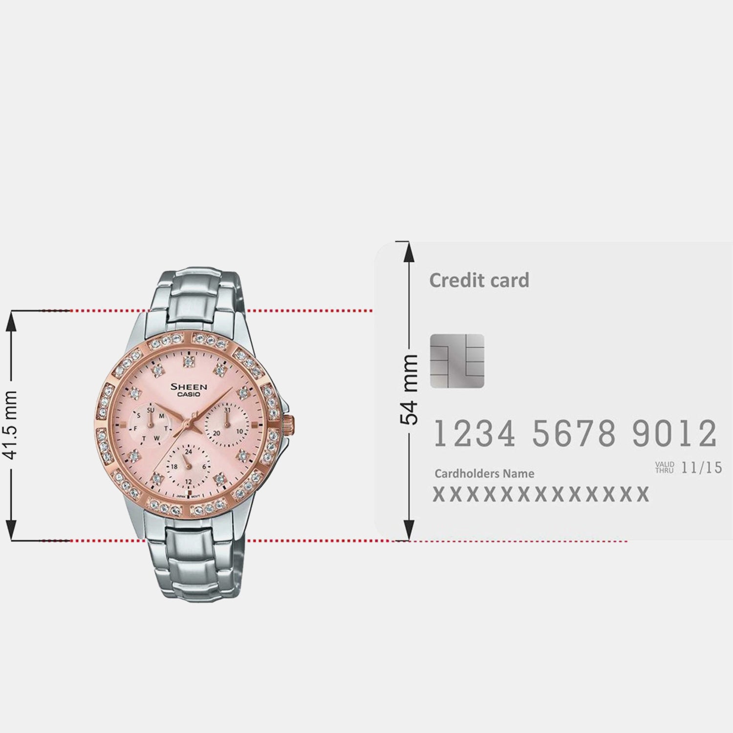 Sheen Women Quartz Pink Dial Chronograph Stainless Steel Watch SH265