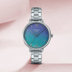Sheen Women Quartz Blue Dial Analog Stainless Steel Watch SH267