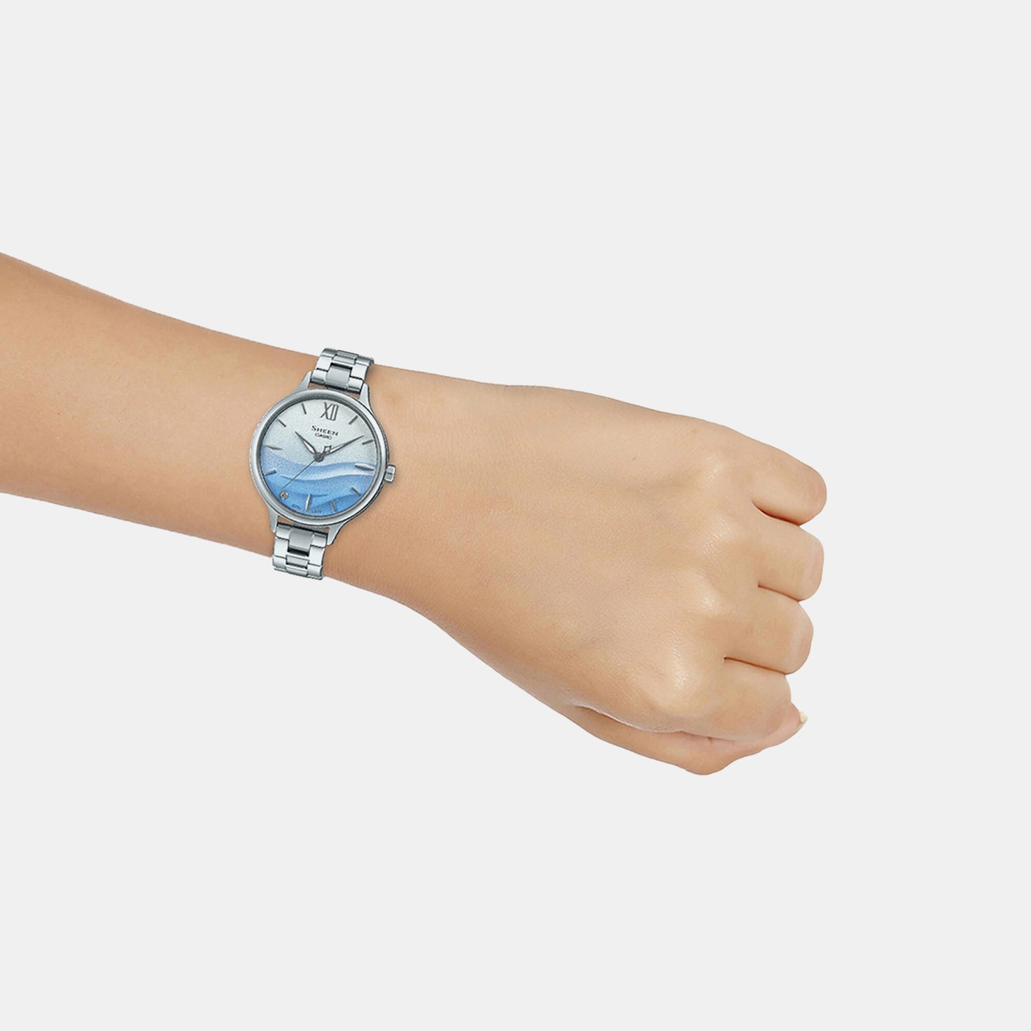 Sheen Women Quartz Multicolour Dial Analog Stainless Steel Watch SH271