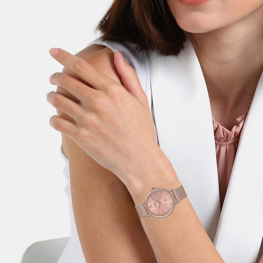 Sheen Women Quartz Pink Dial Analog Stainless Steel Watch SH279