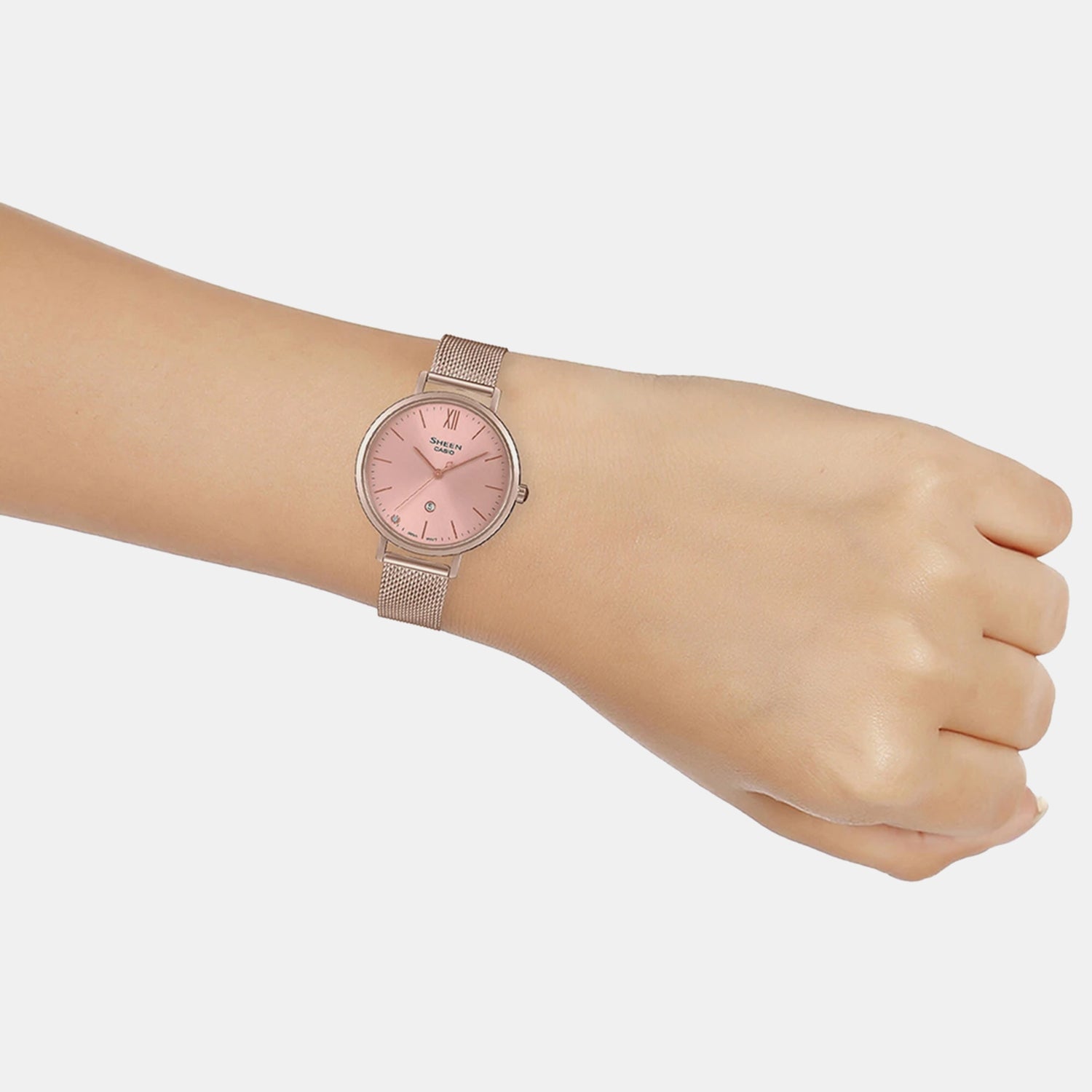 Sheen Women Quartz Pink Dial Analog Stainless Steel Watch SH279