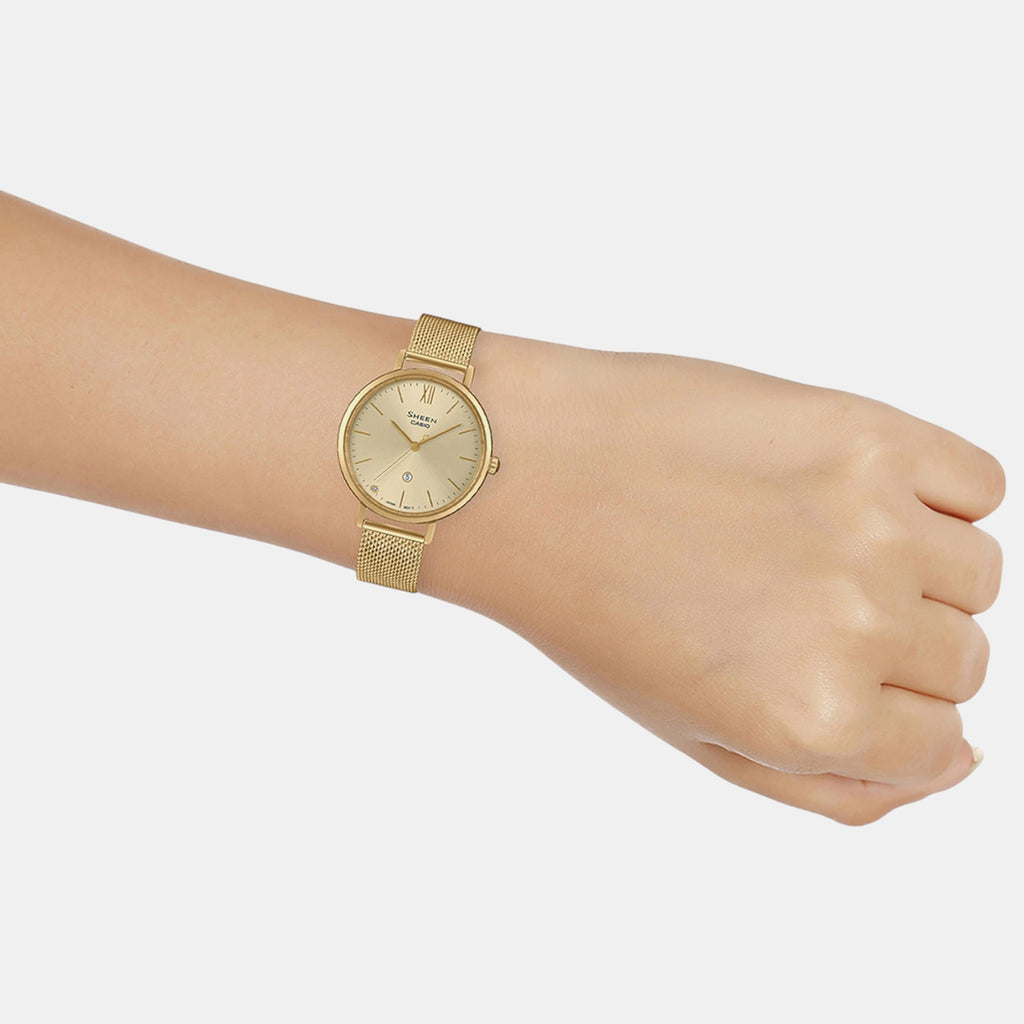 Sheen Women Quartz Gold Dial Analog Watch SH280